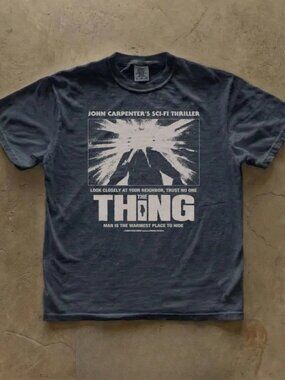 John Carpenter's The Thing Sci-Fi Horror Movie Faded Black Graphic Tee